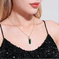 thumbnail image 3 of 14K Gold Plated Green Crystal Leopard Pendant Necklace, Women Mens Hip Hop Punk Created Emerald Panther Necklace Jewelry, 3 of 4