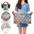 thumbnail image 5 of Yayeee Foldable Storage Basket for Shelves with Handles Waterproof Cloth Bins, Blue Art Pattern, 5 of 7