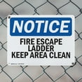 thumbnail image 5 of (2 Pack) Fire Escape Ladder Keep Area Clear OSHA Notice Sign 14 Inch X 10 Inch Indoor / Outdoor Rust-Free Aluminum Metal Signs for Workplace, Workshop, and Construction Site, Made in, 5 of 8
