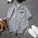 thumbnail image 4 of Camiseta polo vintage informal para hombre, camiseta holgada lisa, cómoda, elegante, con cuello, camisetas para hombre, ropa de moda, 4 of 5