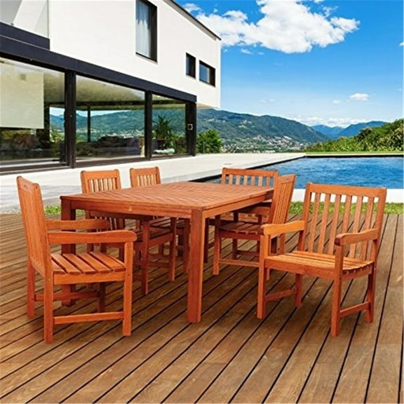 Amazonia Bristol 7 Piece Eucalyptus Rectangular Dining Set