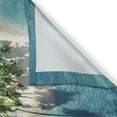 thumbnail image 3 of Ambesonne Island Kitchen Curtains, Atoll Palm Trees Ocean, 55"x45", Blue Ivory Green, 3 of 3