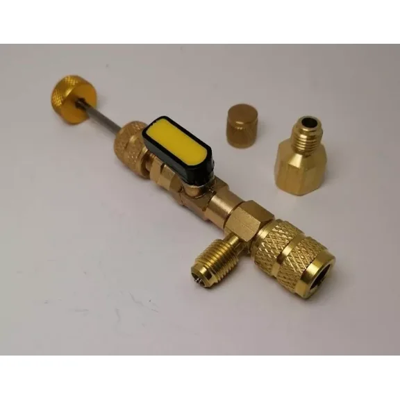 Hvac Ac Schrader Valve Core Remover Dual Size 1/4" 5/16" Port Installer Tool Kit