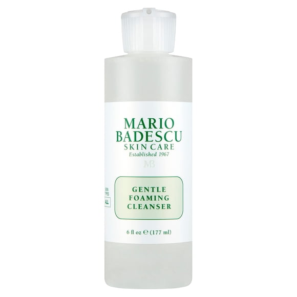 Mario Badescu Limpiador facial espumoso suave, limpieza profunda e hidratante para todo tipo de piel con aloe vera, té negro fermentado y glicerina, 177 ml