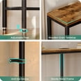thumbnail image 5 of 70" Console Table Sofa Table with Charging Station, Narrow Entryway Table, Wood Hallway Table, Behind Couch Table, Metal Frame, Retro Brown, 5 of 7
