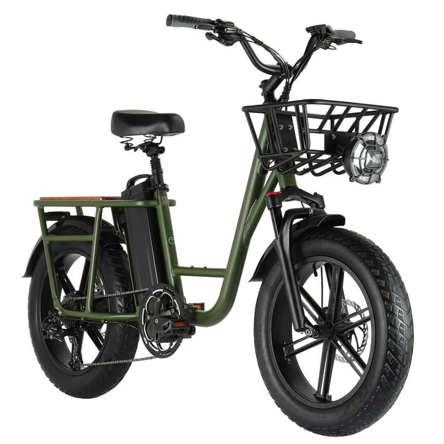 Fiido T1 Vélo Électrique Utilitaire, Vélo Cargo 750W avec 7 Vitesses, Capacité de 200kg, Pneus Tout-Terrain de 20 Pouces