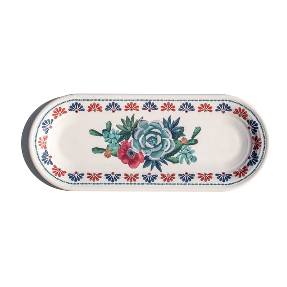 Desert Succulent NewWave Melamine Serving Tray - Cream - 15" x 6.1"