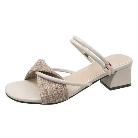 

Sandals Women Spring Summer New Pattern Open Toe Square Heel Thick Heel Comfortable Non Slip Large Low Heel Shoes Womens Shoes