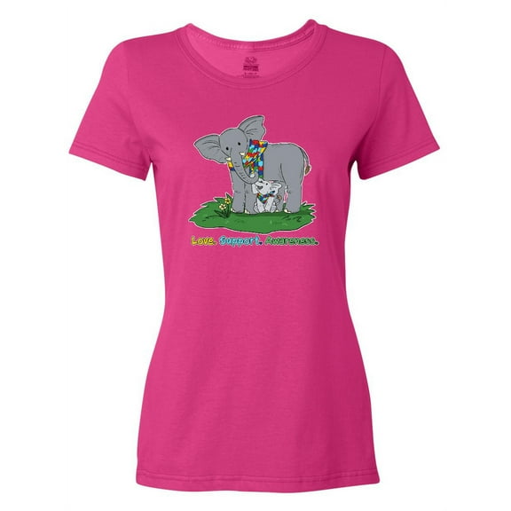 Inktastic Autism Love, Support, Awareness Elephants Women's T-Shirt