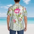 thumbnail image 6 of Bixox Men's Hawaiian Shirts Men's Vintage Wood Background with Floral Print Short-Sleeve Shirt-Small, 6 of 8