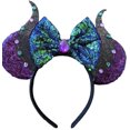 thumbnail image 1 of Diadema CLGIFT con cuerno maléfico y orejas brillantes de arcoíris, 1 of 1
