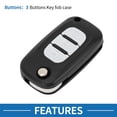 thumbnail image 3 of Carcasa de llave remota de entrada sin llave de 3 botones Unique Bargains para Renault Clio, 3 of 7