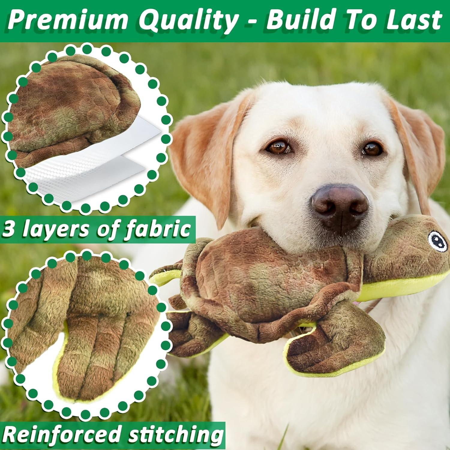 LECHONG Christmas Dog Toys for Aggressive Chewers, Woodland Series Chewable 5-Piece Stuffed Animal Toys Bundle with Alligator, Frog, Turtle, Lizard, Snake for Chewing (5 Pack)