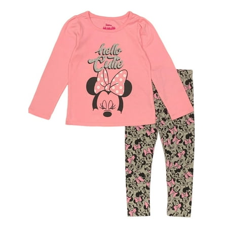 

Disney Minnie Mouse Hello Cutie Long Sleeve Top and Leggings Set (Toddler Girls)