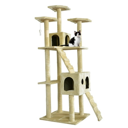 BestPet Cat Tree Scratcher Play House Condo Furniture Toy, 73-Inch,