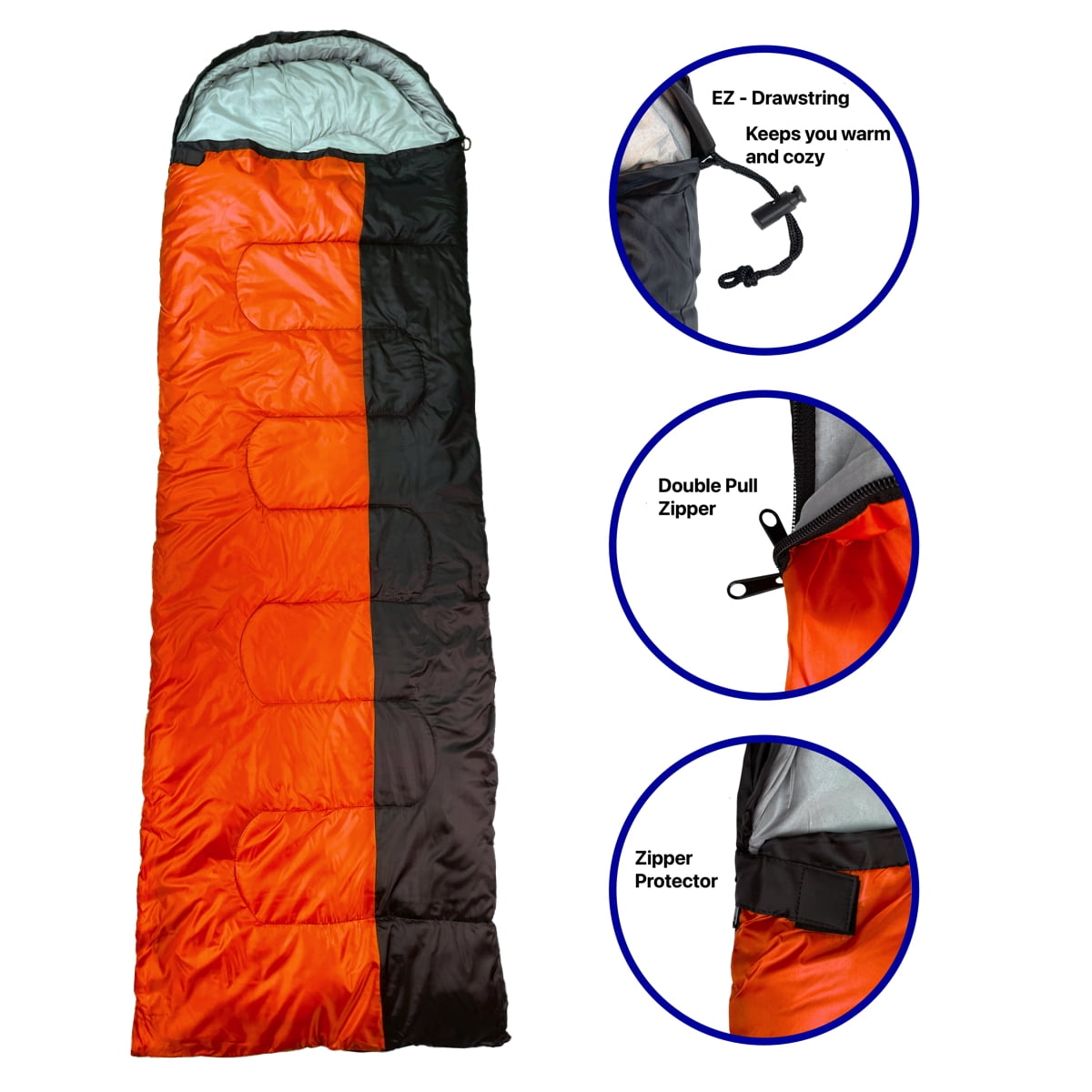 RNX 4 Season Lightweight Sleeping Bag with Compression Sack, 32 Degree F