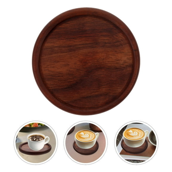 QIFULL 2Pcs Anti Skid Mug Pads Walnut Wood Heat Insulated Coasters Wood for Home