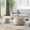 LIGHT GREY + Foam, variant on 25" Round Storage Ottoman with Nesting Stool, Rattan-Look Ottoman with Hidden Storage, 2-in-1 End Table & Footrest for Living Room, Bedroom, No Assembly