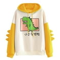 thumbnail image 2 of jsaierl Kawai Hoodie Pink,Cute Dinosaur Hoodies for Women Sweatshirts Daily Casual Long Sleeve Tunic Tops Loose Comfy Hoodie, 2 of 4