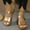 Rose Gold, variant on HAOTAGS Wedge Sandals for Women Walking Platform Sandals Brown Size 7