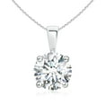 thumbnail image 1 of Angara Collier en Diamant de Laboratoire - Pendentif Solitaire en Diamant Rond Serti à Griffes en Platine pour Femmes, 1 of 8
