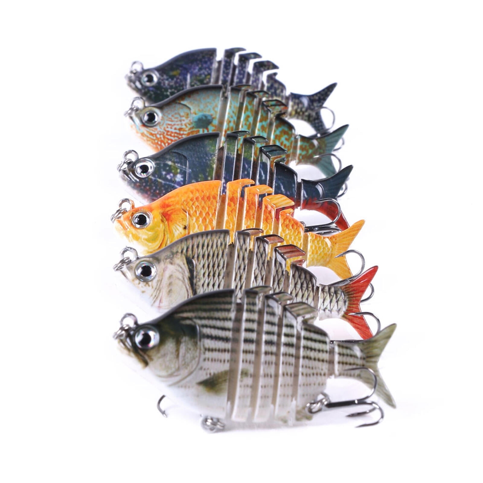 HENGJIA Fishing Lures, 6pcs Large Multi Jointed Fish Fishing Kits Slow Sinking Lifelike Swimbait Freshwater and Saltwater for Trout Bass Lures, 2.5"/0.33oz