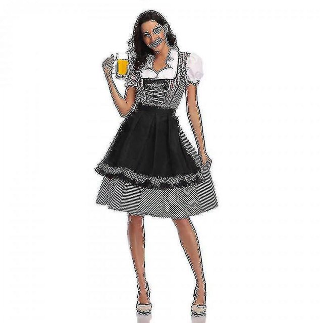 Vestido tradicional alemán a cuadros de alta calidad, traje Dirndl de Oktoberfest, traje para mujeres adultas, fiesta de lujo de Halloween