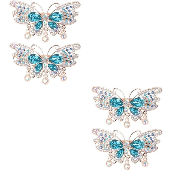 4 pcs  Fashion Spring Ponytail Hairpins Butterflies Automatic Barrettes Hair Clips