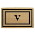 thumbnail image 1 of Nedia Home O2172V 24 x 57 Po Mince Double Cadre Photo Résistant en Fibre de Coco Porte Mat&44; Monogramme V - Noir, 1 of 1
