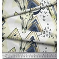 thumbnail image 3 of Soimoi Modal Satin Fabric Triangle & Animal Face Print Sewing Fabric Yard 42 Inch Wide, 3 of 3