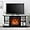Black, variant on IHOMEadore Fireplace TV Stand for TVs Up to 55", 48" Entertainment Center Console with 18" Electric Fireplace