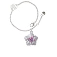 thumbnail image 2 of Delight Jewelry Silvertone Pink & Purple Butterfly on Large Flower Silver-tone Rose Link Chain Bracelet, 6.25"+1.75" Extender, 2 of 4