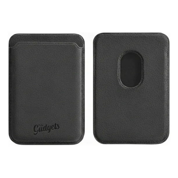 Cartera Wallet Alcantara Gamuza Suave Para Iphone Magsafe Gris Oscuro.