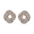 thumbnail image 2 of Bling Jewelry Womens Twist Braided Crystal Love Knot Clip-On Earrings for Non-Pierced Ears Rose Gold, 2 of 5