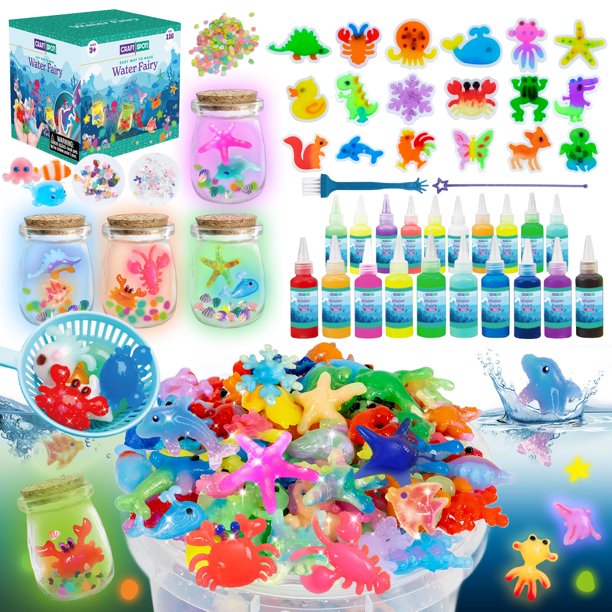 ¡Un lugar para hacer manualidades con juguetes Water Fairy! 116 piezas mágicas que brillan en la oscuridad