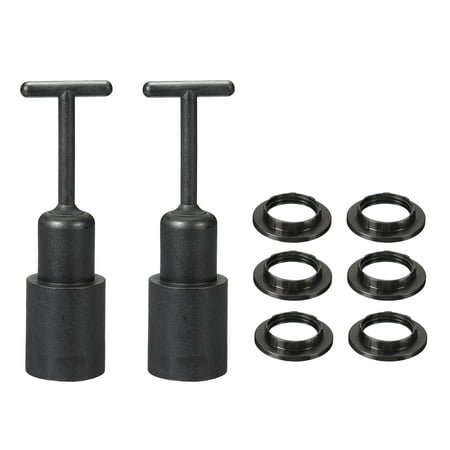 

Uxcell E14 Socket Ring Removal Tool T Type with Lamp Shade Socket Rings Black 8 Pack