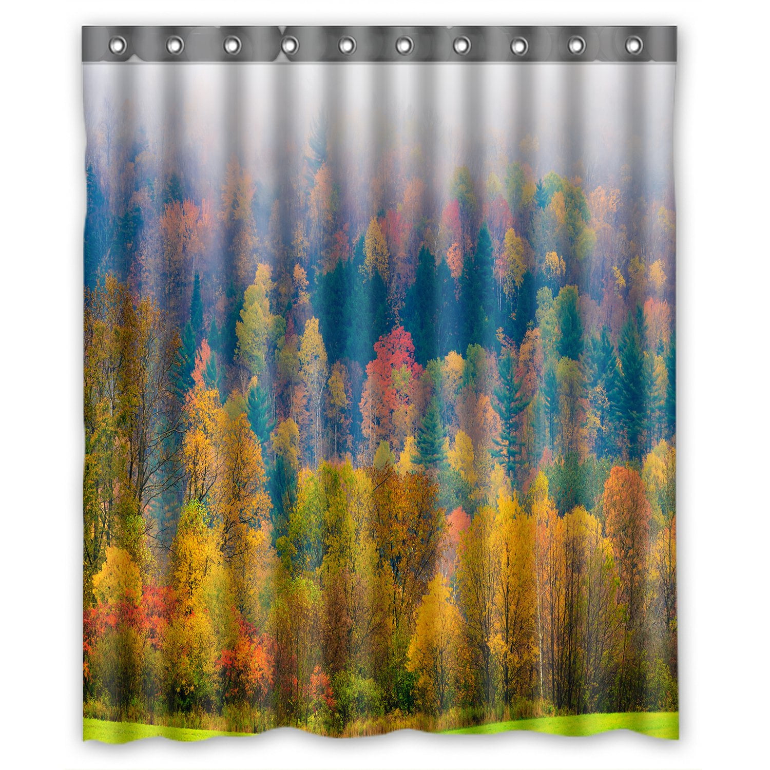 PHFZK Forest Landscape Shower Curtain, Field of Trees during Fall