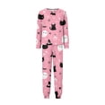 thumbnail image 6 of Halloween Loungewear, Halloween Family Matching Pajamas Set, Pink Black Cat Ghost Bat Witch Long Sleeve Sleepwear, Graphic Loungewear, Soft Cozy Fun Holiday Nightwear for Parties & Gatherings, XXL, 6 of 7
