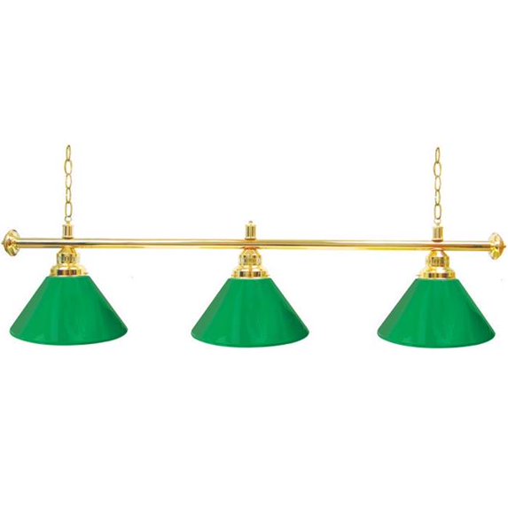 Trademark PB603G-GRN Custom 3 Shade Billiard Lamp, Green & Gold