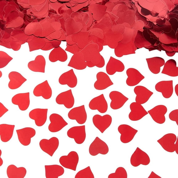 1 Box 100g I Inch Red Heart Table Confetti Metallic Foil Sequins Scatter Valentines Day Table Confetti Decorations for Wedding Brown