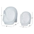 thumbnail image 4 of DecMode 8"W, 7"H Stoneware Contemporary Sculpture, White, 2-Piece, 4 of 8