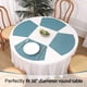 thumbnail image 3 of Juego de 4 manteles individuales con forma de cuña redonda de vinilo gris y azul de SHACOS, 3 of 9