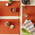 thumbnail image 3 of Contemporary Home Living Knotted Fringe Rectangular Woven Cotton Placemats - 19" - Burnt Orange -, 3 of 6