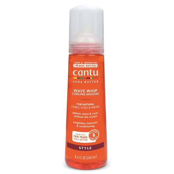 Cantu Wave Whip Curling Mousse with Shea Butter, 8.4 fl oz