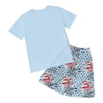 thumbnail image 6 of mgoYE Girls Boys American Flag 250th Anniversary Commemorative Outfit Set, Crew Neck Loose Fit Daily Shorts Set 250th Anniversary USA Polo Shorts Set(Sky Blue,5-6 Years), 6 of 7