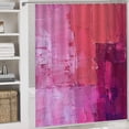 thumbnail image 5 of Shocking Pink Hot Modern Abstract 4 Piece Bathroom Shower Curtain Sets with Non-Slip Rugs Toilet Lid Cover And Bath Mat Modern Abstract Painting Durable And Waterproof for Bathroom Decor, 5 of 8