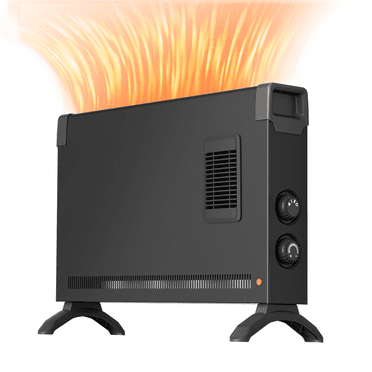 BREEZEHEAT 1500W panel space heater for bedroom, living room, home, 55-96F °,knob control, 600 sq,with fan for fast heating