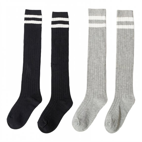 TELOLY 2Pairs Knee High Socks for Women,Knee-Length Baby Knee High Socks,3-5 Years Old Toddler Knee High Socks,Combination4,M