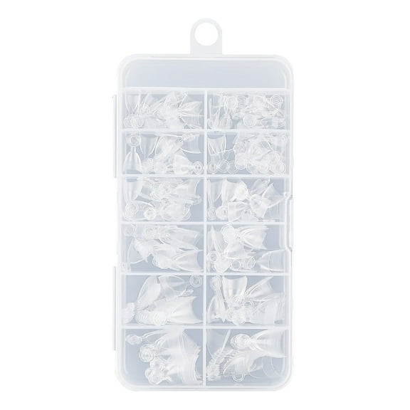 Osdhezcn 240 Pcs Almond Half Cover Tips Clear Nail Tips Soft Gels Tips for Nail Salons