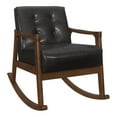 thumbnail image 1 of Lexicon Auden Wood & Faux Leather Rocking Chair in Walnut/Dark Brown, 1 of 7